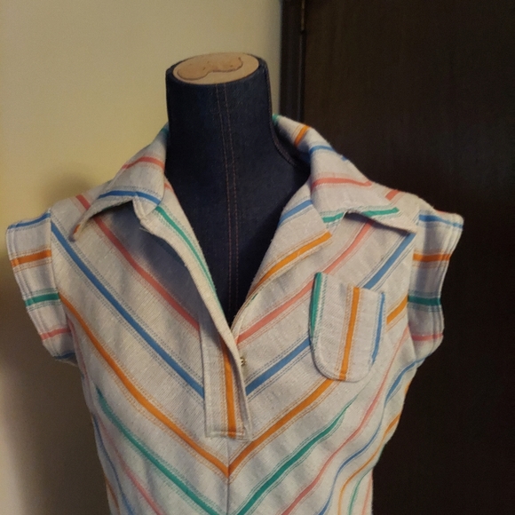 Vintage Cap Sleeve Summer Dress w/Pockets-Medium - Picture 3 of 8